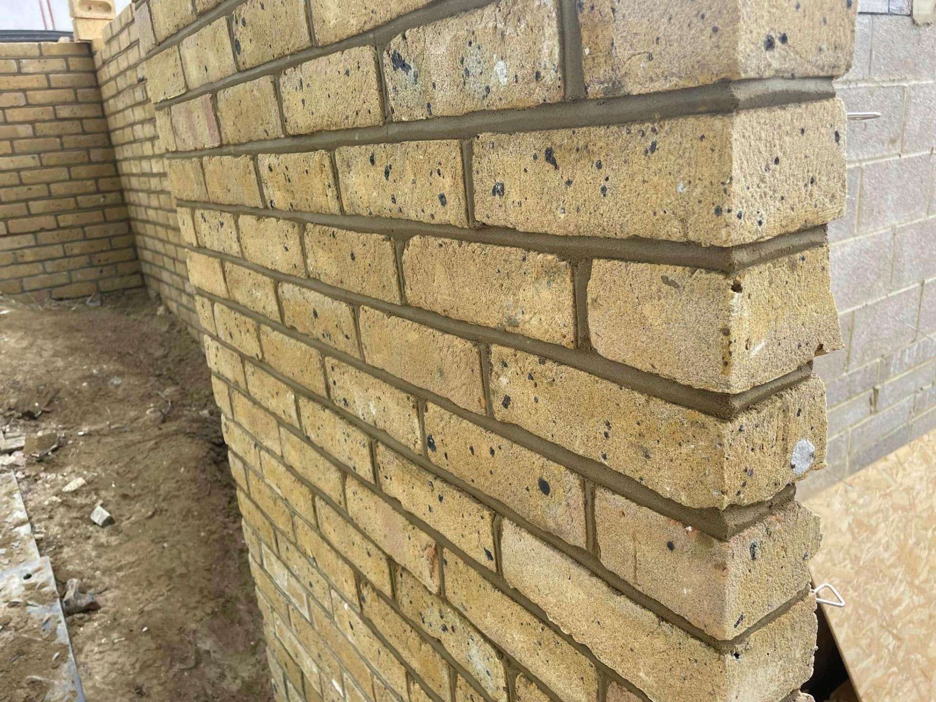 newly laid brick wall — Philbert Construction brickwork project in Reading